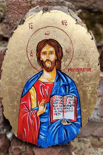 Icoana pictata manual "Iisus Hristos Pantocrator"